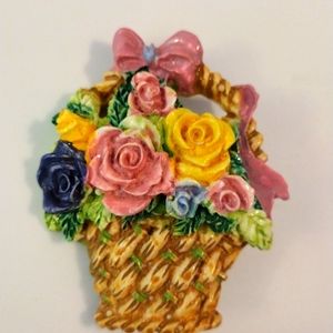 Beautiful floral basket Brooch.